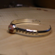 Load image into Gallery viewer, stamped opal cuff