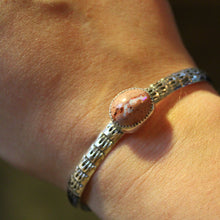 Load image into Gallery viewer, stamped opal cuff