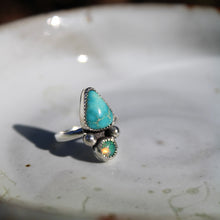 Load image into Gallery viewer, Turquoise and Opal ring  - size 8
