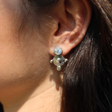 Load image into Gallery viewer, Moonstone star catcher earrings
