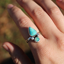 Load image into Gallery viewer, Turquoise and Opal ring  - size 8
