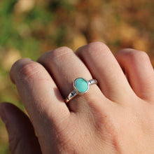 Load image into Gallery viewer, Stamped Turquoise Ring - size 10
