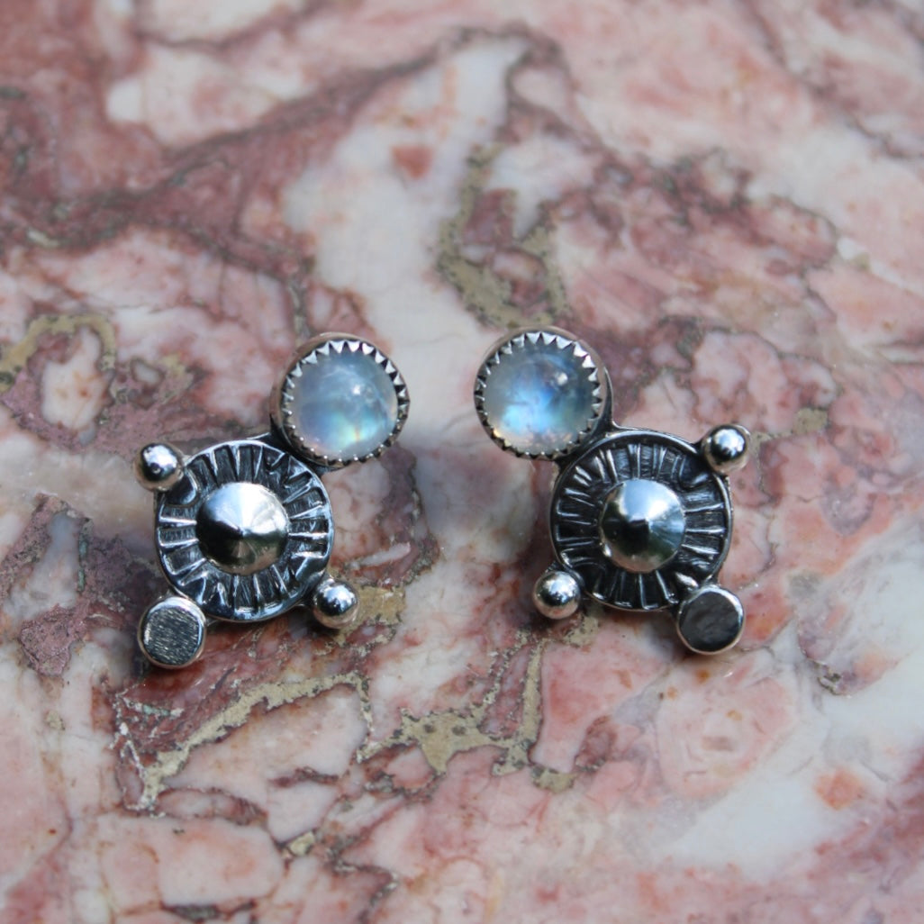 Moonstone star catcher earrings