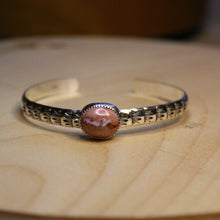 Load image into Gallery viewer, stamped opal cuff
