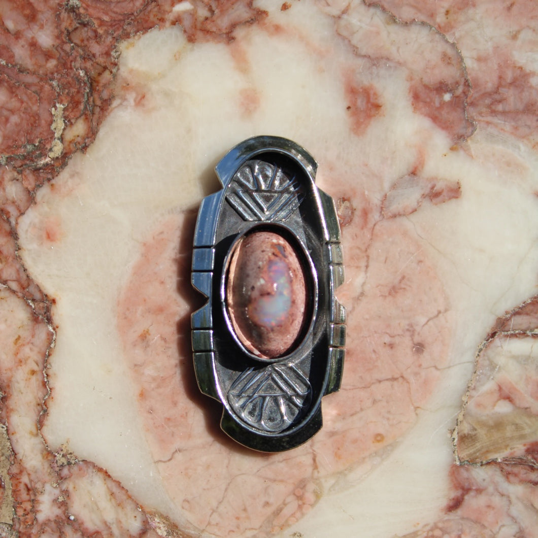 Opal saw tooth ring - custom size