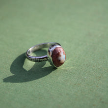 Load image into Gallery viewer, Opal Stamped Ring - Size 8
