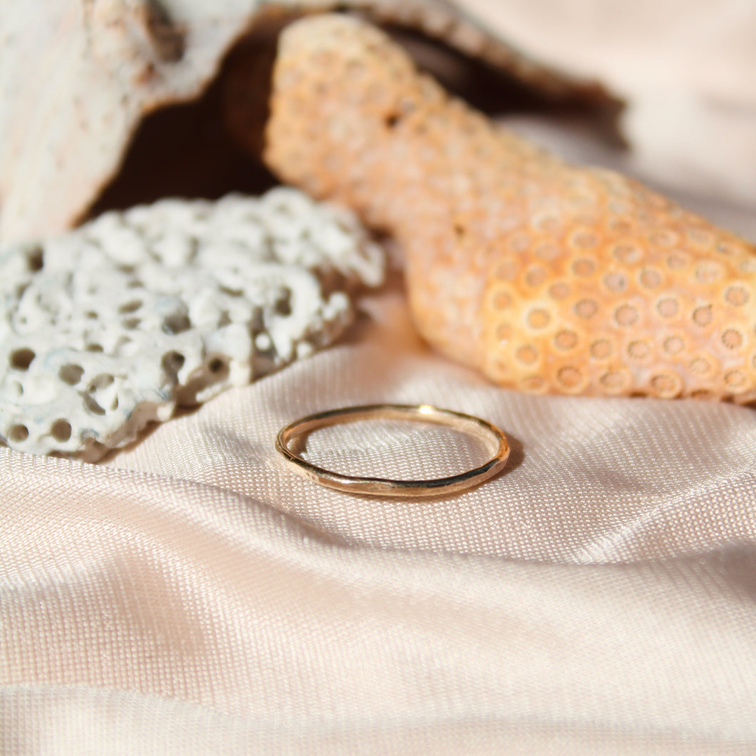 Made to order - Gold hand-hammered stacking ring