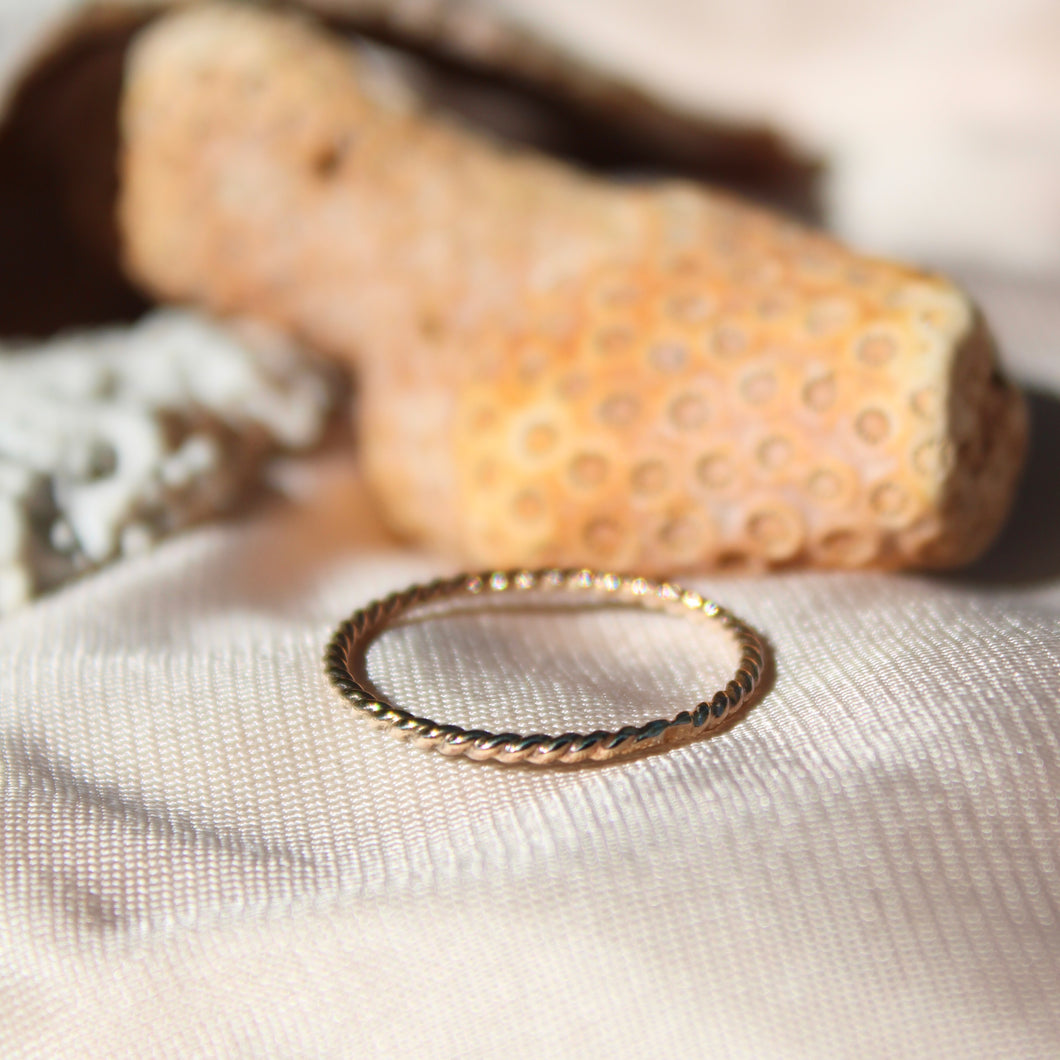 Made to order - Gold twisted stacking ring