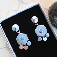 Load image into Gallery viewer, Turquoise Hexagon Earrings

